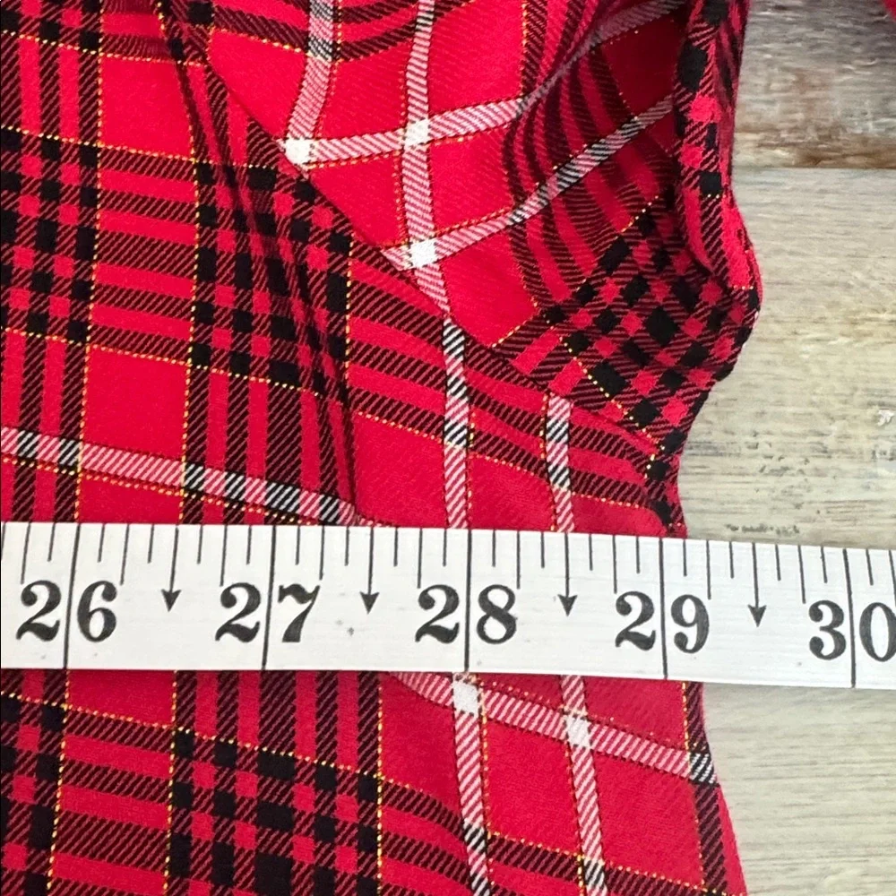 Cato Red & Black Plaid Floral Back Tunic Top Pullover Oversized Size 18/20W